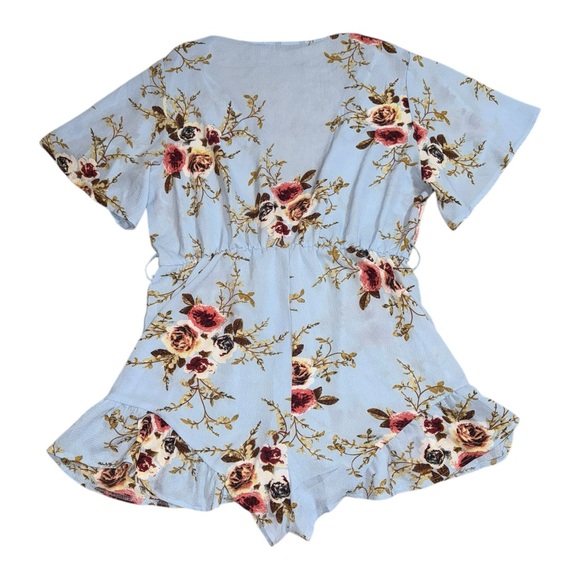 SHEIN Curve Boho Floral V-Neck Ruffle Romper 1XL - Picture 5 of 7